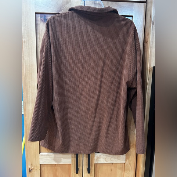 Emery Rose chocolate Brown Corduroy checkered print shacket Jacket medium M - Picture 4 of 4